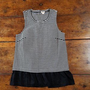 J.Crew Striped Ruffle Sleeveless Blouse Shirt